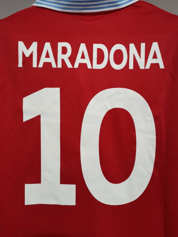 Retro Jersey 1988-1989 Calcio Napoli MARADONA 10 Away Red Soccer Jersey