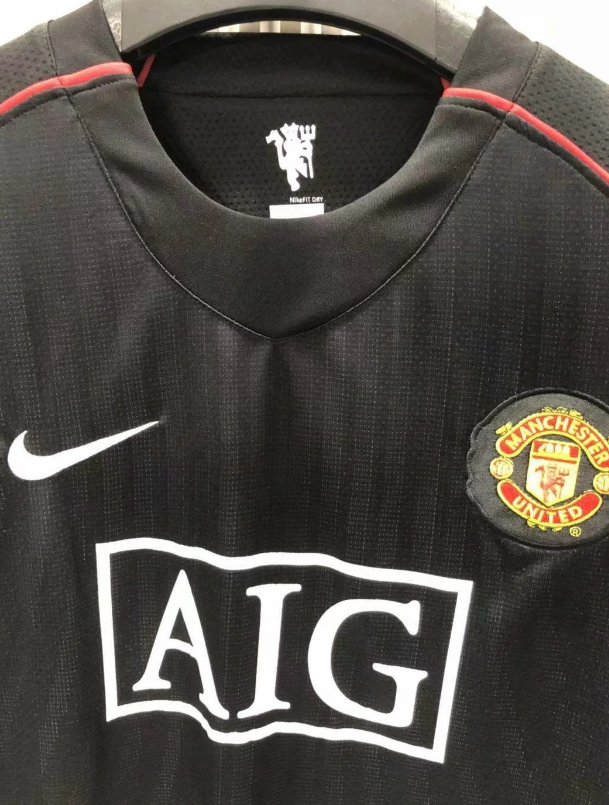 Retro Jersey Manchester United 2007-2008 Away Black Soccer Jersey