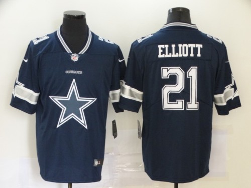 Dallas Cowboys 21 ELLIOTT Dark Blue Team Big Logo Vapor Untouchable Limited Jersey