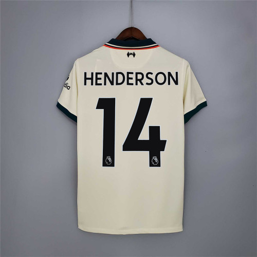 Retro Jersey 2021-2022 Liverpool 14 HENDERSON Away Soccer Jersey