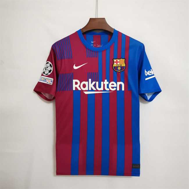with UCL Patch Retro Jersey 2021-2022 Barcelona Home Soccer Jersey Vintage Football Shirt