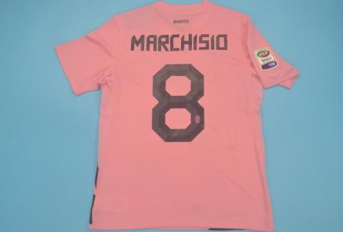 with Serie A Patch Retro Jersey 2011-2012 Juventus 8 MARCHISIO Away Pink Soccer Jersey