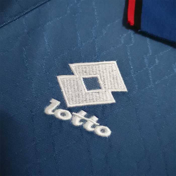 Retro Jersey 1995-1996 AC Milan Away Blue Soccer Jersey Vintage Football Shirt