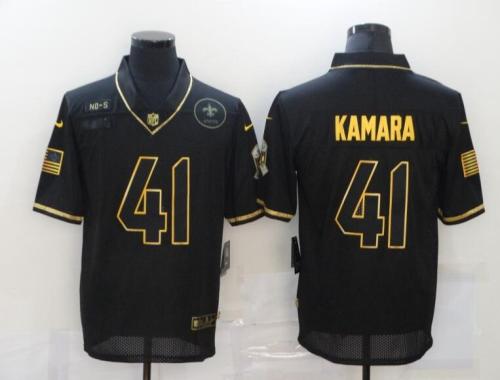 Saints 41 Alvin Kamara Black Gold 2020 Salute To Service Limited Jersey