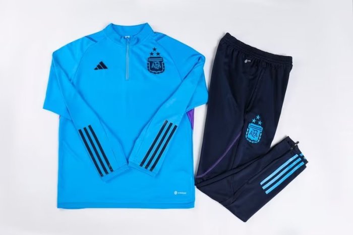 with 3 Stars 2023 Argentina Blue Soccer Training Sweater and Pants
