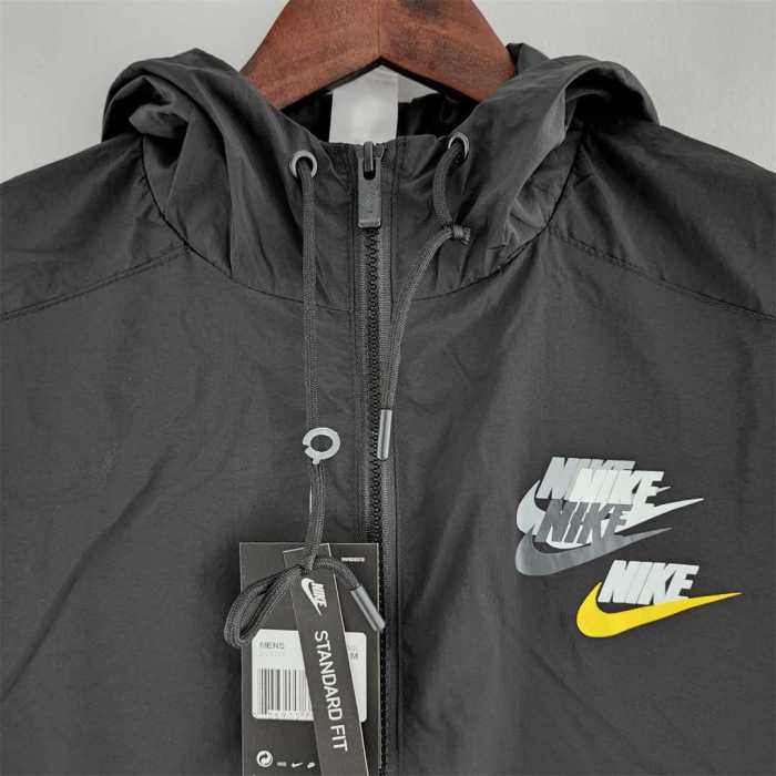Nk Black Soccer Windbreaker Jacket