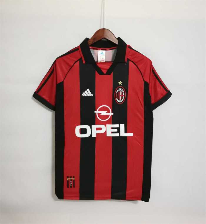 Retro Jersey 1998-2000 Ac Milan MALDINI 3 Home Soccer Jersey