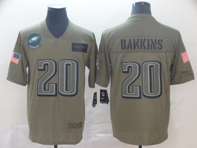 Philadelphia Eagles 20 Brian Dawkins 2019 Olive Salute To Service Limited Jersey
