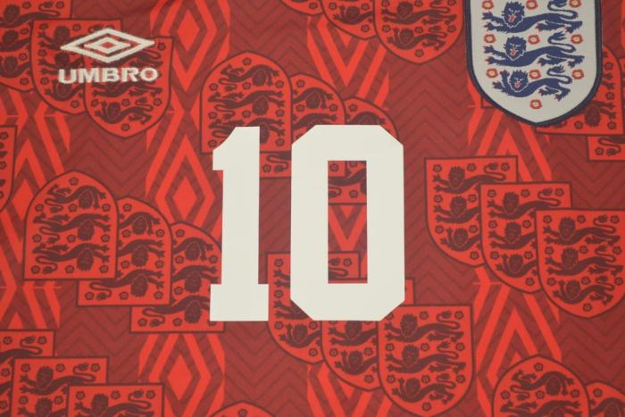 Retro Jersey 1994 England OWEN 10 Away Red Vintage Soccer Jersey
