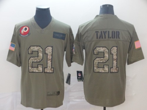 Washington Redskins 21 TAYLOR Olive Camo Salute to Service Limited Jersey