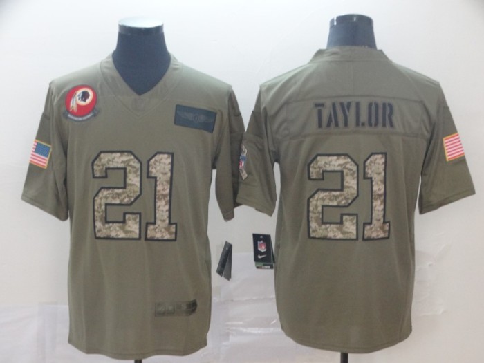 Washington Redskins 21 TAYLOR Olive Camo Salute to Service Limited Jersey