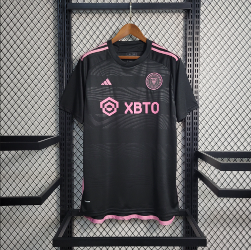 Fan Version 2023-2024 Inter Miami Away Black Soccer Jersey 10 Messi Camisetas de Futbol