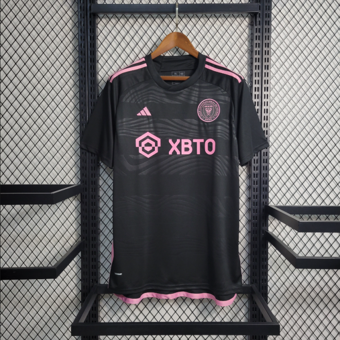 Fan Version 2023-2024 Inter Miami Away Black Soccer Jersey 10 Messi Camisetas de Futbol