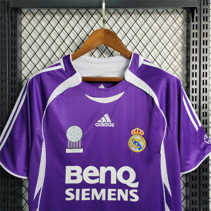 Retro Shirt 2006-2007 Real Madrid Third Away Purple Vintage Soccer Jersey