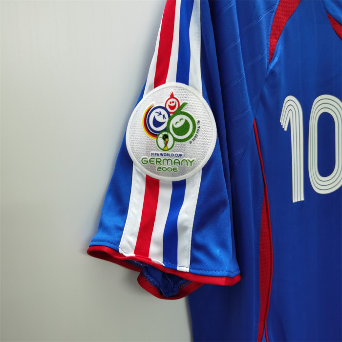 with 2006 World Cup Patch Retro Jersey 2006 France Home Soccer Jersey Vintage Football Shirt