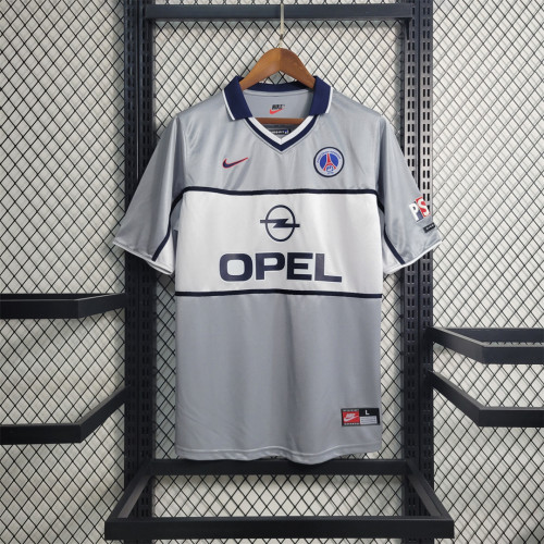 Retro Jersey 2000 PSG Away Grey Soccer Jersey Vintage Paris Football Maillot