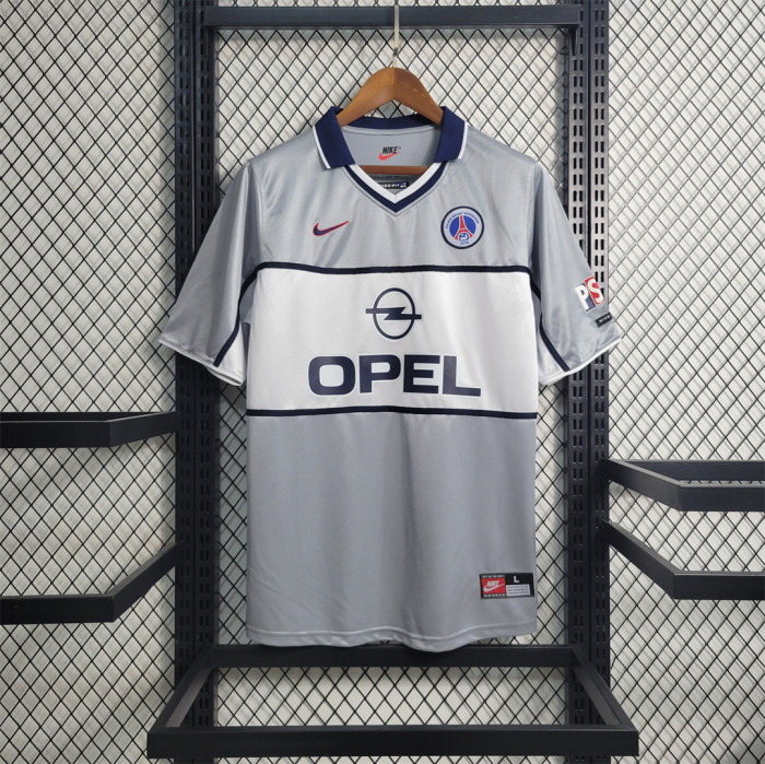 Retro Jersey 2000 PSG Away Grey Soccer Jersey Vintage Paris Football Maillot