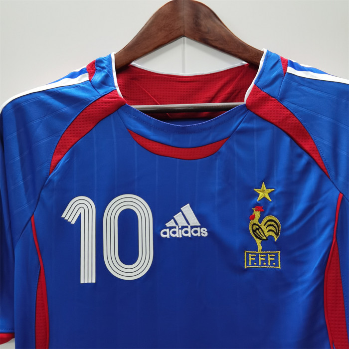 with 2006 World Cup Patch Retro Jersey 2006 France Home Soccer Jersey Vintage Football Shirt