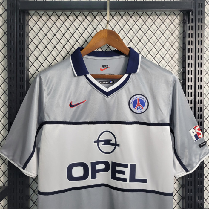 Retro Jersey 2000 PSG Away Grey Soccer Jersey Vintage Paris Football Maillot