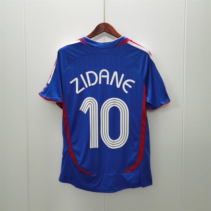 with 2006 World Cup Patch Retro Jersey 2006 France Home Soccer Jersey Vintage Football Shirt