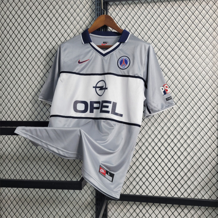 Retro Jersey 2000 PSG Away Grey Soccer Jersey Vintage Paris Football Maillot