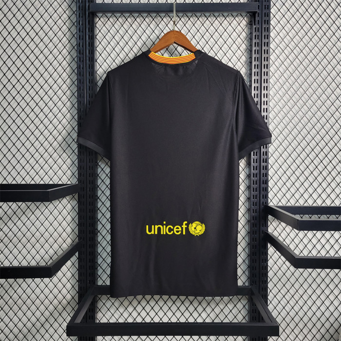 with UCL Patch Retro Jersey 2013-2014 Barcelona Third Away Black Soccer Jersey