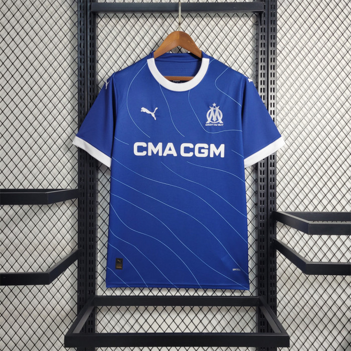 Fan Version 2023-2024 Olympique de Marseille Away Blue Soccer Jersey