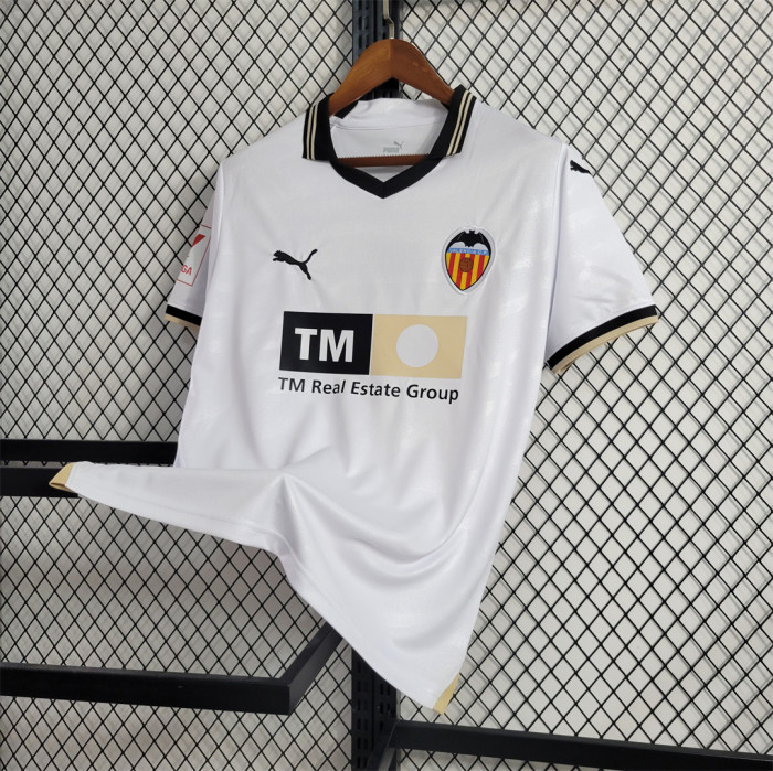 Fan Version 2023-2024 Valencia Home Soccer Jersey