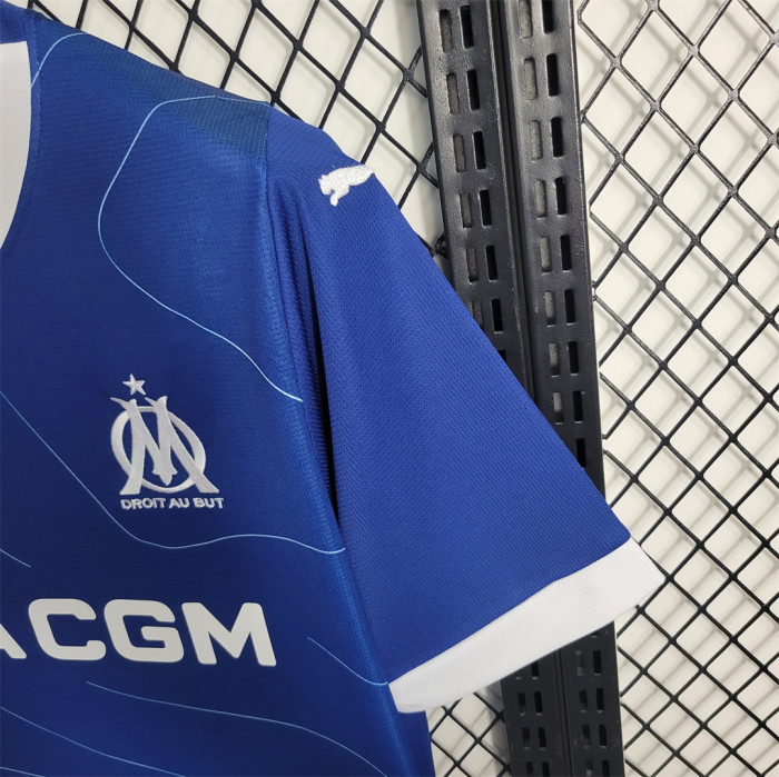Fan Version 2023-2024 Olympique de Marseille Away Blue Soccer Jersey