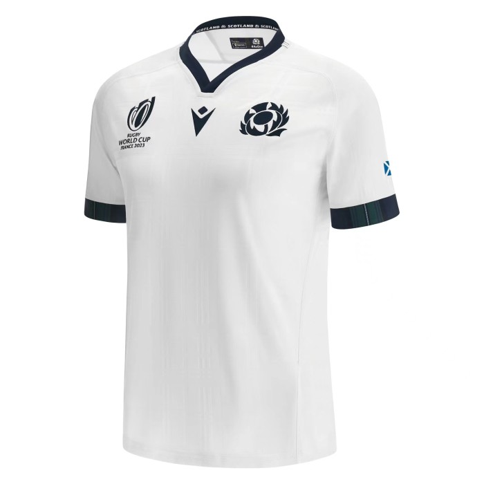 Men 2023 World Cup Scotland Away White Rugby Jersey