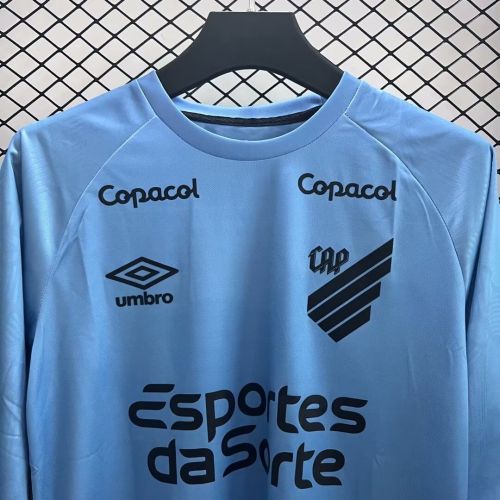 Long Sleeve Fans Version 2023-2024 Paranaense Away Blue Soccer Jersey