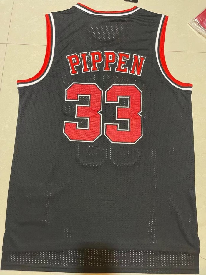 Mitchell&ness 1997-98 Chicago Bulls Black Basketball Shirt 33 PIPPEN Classic NBA Jersey