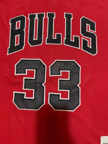 Mitchell&ness 1997-98 Chicago Bulls Red Basketball Shirt 33 PIPPEN Classic NBA Jersey