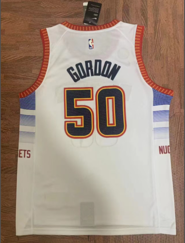 City Edition Denver Nuggets 50 GOROON White NBA Jersey Basketball Shirt
