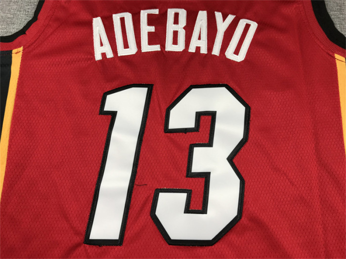 Miami Heat 13 ADEBAYO Red NBA Jersey Basketball Shirt