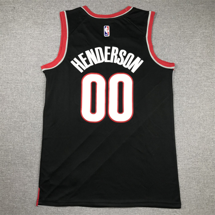 Portland Trail Blazers 00 HENDERSON Black NBA Jersey Basketball Shirt