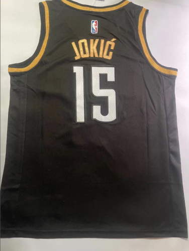 2023 Denver Nuggets 15 JOKIC Black NBA Jersey Basketball Shirt
