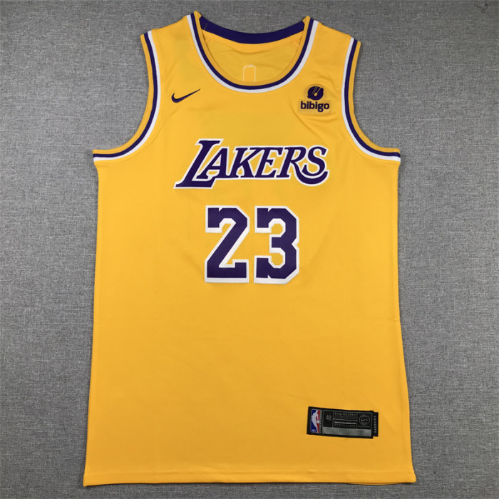 Los Angeles Lakers 23 JAMES Yellow NBA Jersey Basketball Shirt