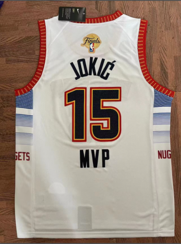 City Champions MVP Edition Denver Nuggets 15 JOKIC White NBA Jersey Basketball Shirt