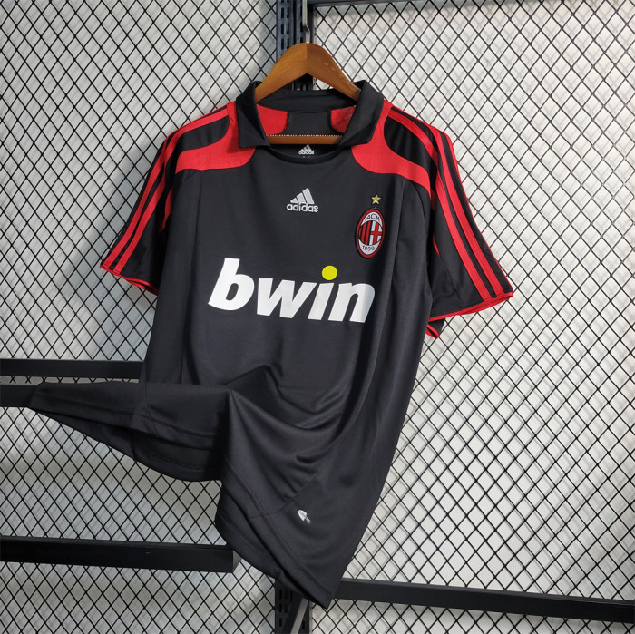 Retro Jersey 2007-2008 AC Milan 3rd Away Black Vintage Soccer Jersey