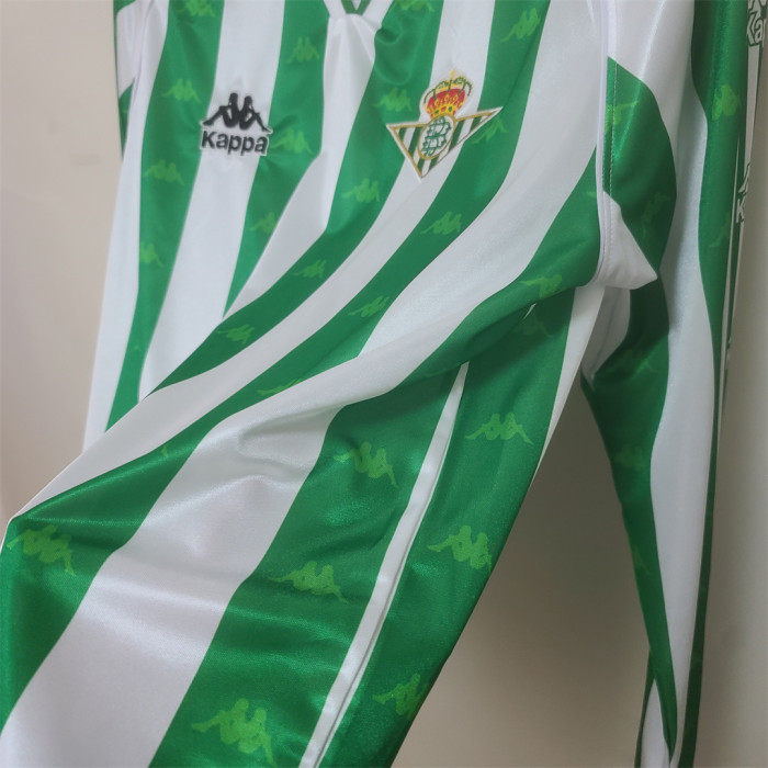 Long Sleeve Retro Jersey 1995-1997 Real Betis Home Soccer Jersey Vintage Camisetas de Futbol