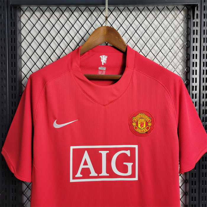 Retro Jersey 2007-2008 Manchester United RONALDO 7 Home Soccer Jersey