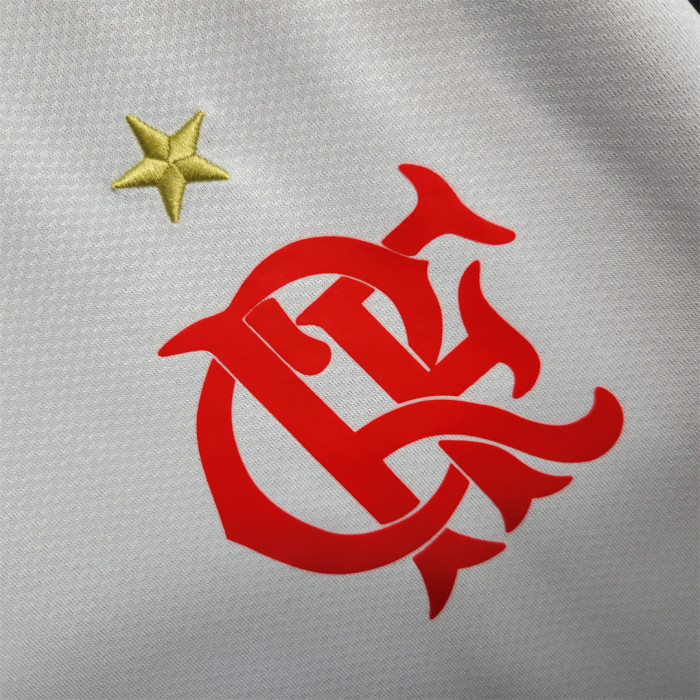with Sponor Logo+Sleeve Patch Retro Shirt 2008 Flamengo Away White Vintage Soccer Jersey