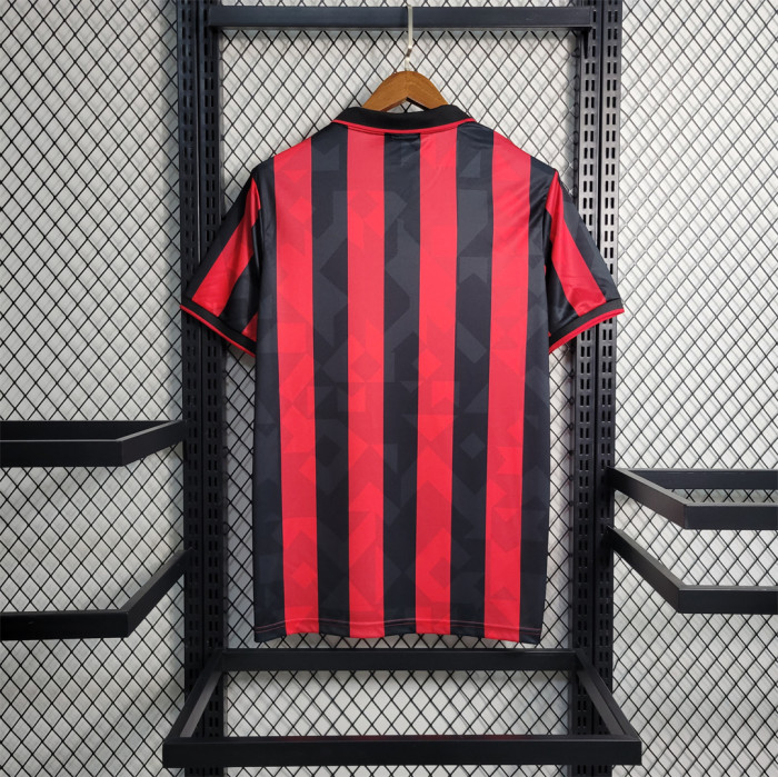Retro Jersey 1993-1994 AC Milan Home Soccer Jersey Vintage Maillot de Foot