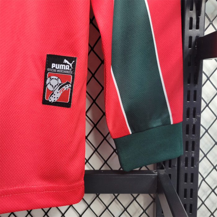 Long Sleeve Retro Jersey 1998 Morocco 3rd Away Red Soccer Jersey Vintage Football Shirt