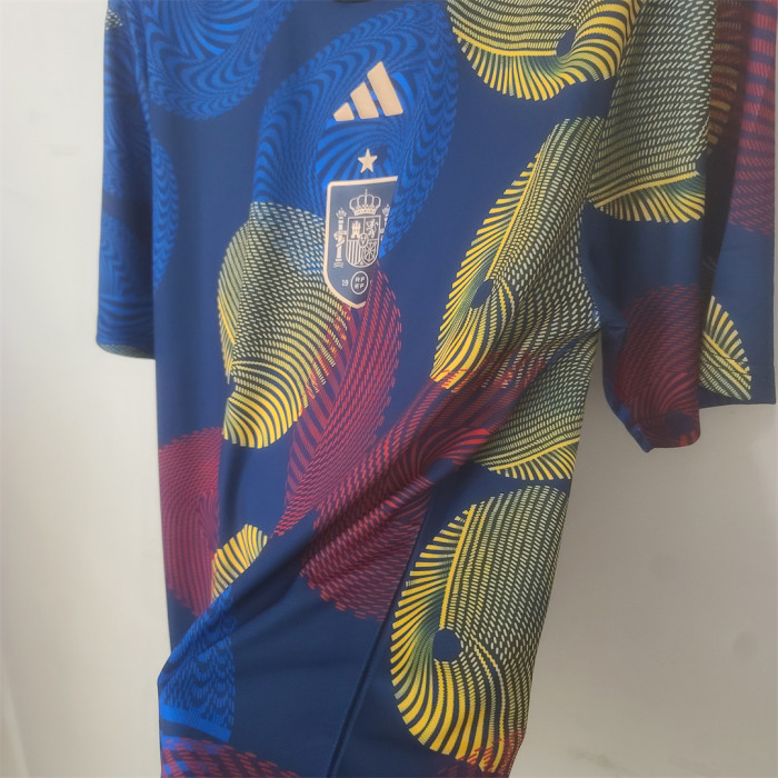 Fan Version 2022 Spain Colorful Soccer Prematch Jersey