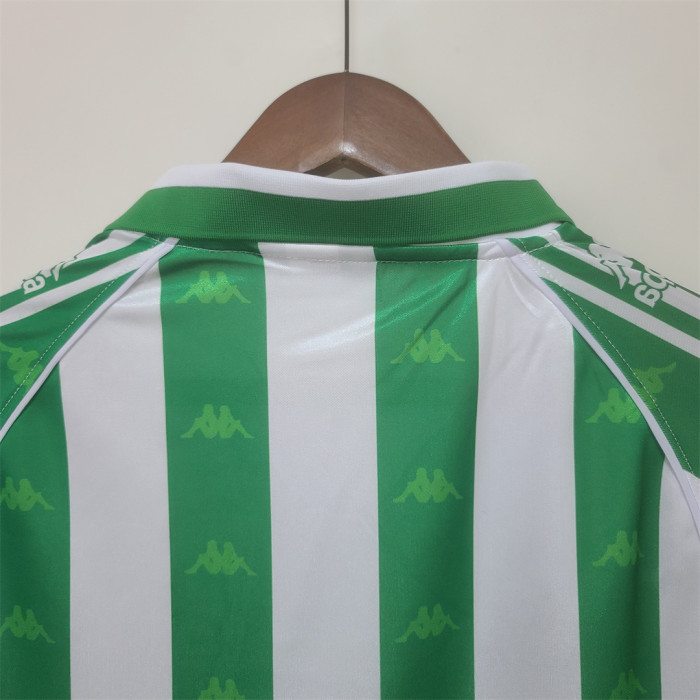 Long Sleeve Retro Jersey 1995-1997 Real Betis Home Soccer Jersey Vintage Camisetas de Futbol