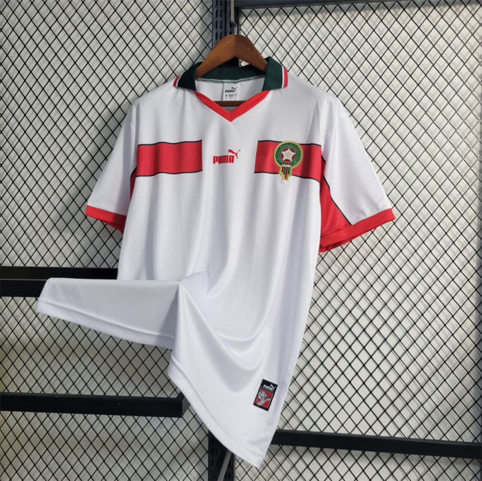 Retro Jersey 1998 Morocco Away White Soccer Jersey Vintage Football Shirt