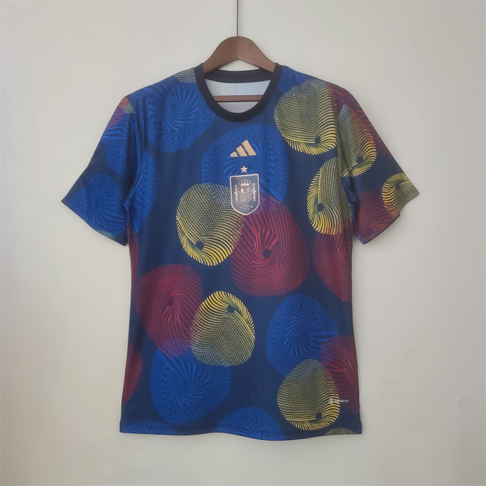 Fan Version 2022 Spain Colorful Soccer Prematch Jersey