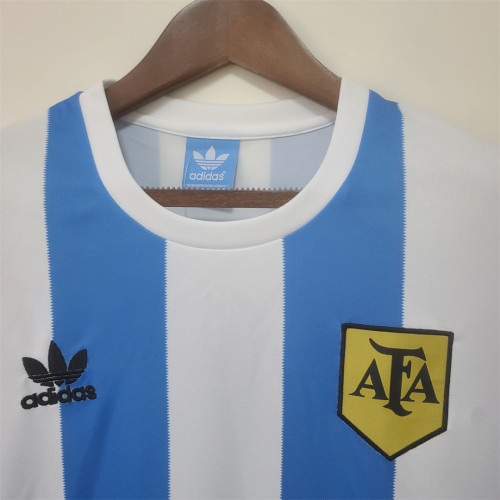 Long Sleeve Retro Jersey 1978 Argentina Home Soccer Jersey Vintage Camisetas de Futbol